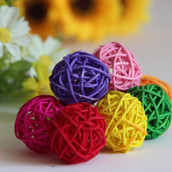 Mixed coloured rattan balls - choose the colours your require.