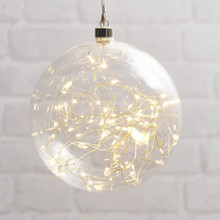 10cm Glass Baubles with LED Micro Lights