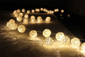 White Rattan Ball Table Centrepiece wedding lights