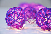 Purple Lilac Ball Rattan Fairy Lights