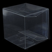 PVC Clear See Through Plastic 15cm Square Cube Box - Large Bomboniere or Exhibition Gift