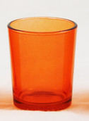 Orange Glass Candle Holder