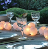 white ball led fairy string lights battery power wedding table decoration