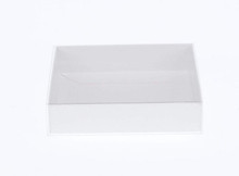 white box clear slide on lid cover biscuit cookie invitation