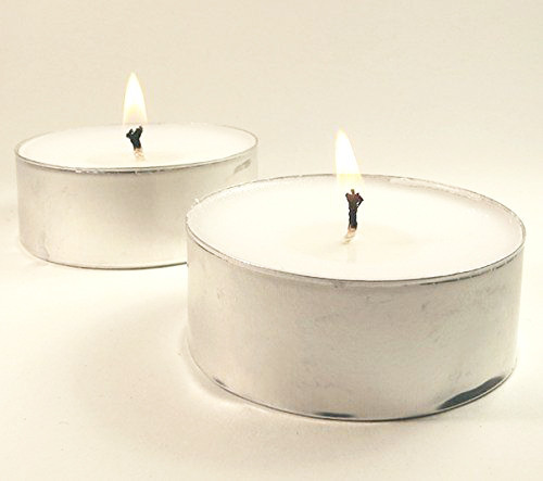 Large 6cm wide Tealight Candles 10 pack silver foil cup