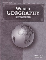 World Geography 9, Quiz-Test Key