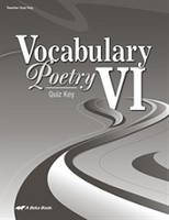Vocabulary Poetry VI (12), 5th ed., Quiz Key