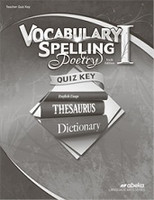 Vocabulary Spelling Poetry I, 6th ed., Quiz Key