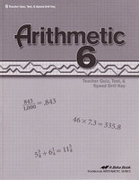 Arithmetic 6, 4th ed, Quiz-Test-Speed Drill Key