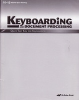 Keyboarding and Document Processing 10-12, Quiz-Test Key