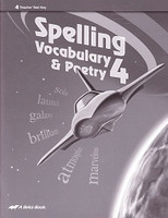 Spelling Vocabulary & Poetry 4, Test Key