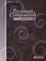 Grammar & Composition IV (10), Quiz-Test Key