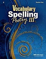 Vocabulary Spelling Poetry III (9), Teacher Key