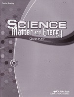 Science 9, Matter and Energy, Quiz Key
