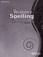 Vocabulary Spelling Poetry III (9), Quiz Key