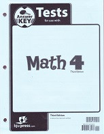 Math 4, 3d ed., Test Key