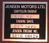 CT6573 Engine ID Plate, Valve Cover