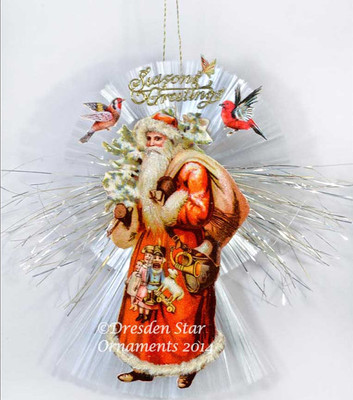 Woodsy Santa with Birds and Butterfly on Spun-Glass Comet