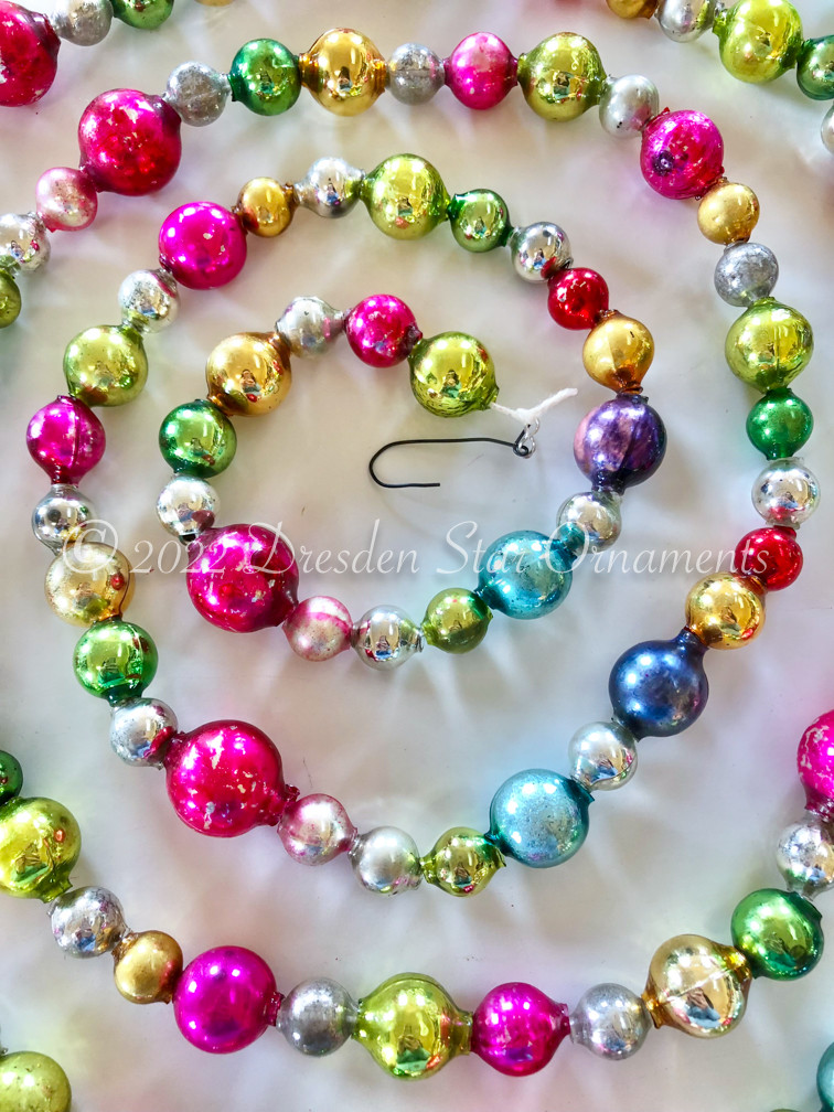 Jewel-Tide Glass Bead Garland with Pink, Purple, Teal, Red Green