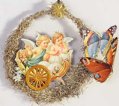 Angels in Shell Chariot Pulled By Butterflies