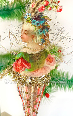 Exquisite Flower Maiden on Victorian Parasol