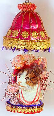 Lady Cat in Wonderful Figural Glass Lamp