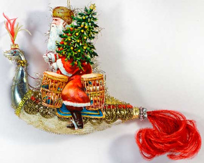 Riding Santa Hng Tree on Silver Bird with Red Feather Tailoldi