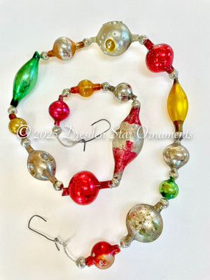 Victorian Glass Bead Garland Made with Antique Beads – 2 Ft length BV25001