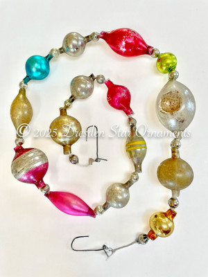 Victorian Glass Bead Garland Made with Antique Beads – 2 Ft length BV25002