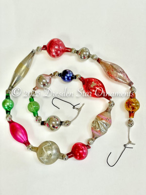 Victorian Glass Bead Garland Made with Antique Beads – 2 Ft length BV25003