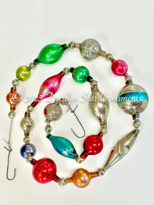 Victorian Glass Bead Garland Made with Antique Beads – 2 Ft length BV25004