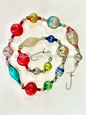 Victorian Glass Bead Garland Made with Antique Beads – 2 Ft length BV25005