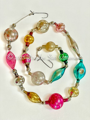 Victorian Glass Bead Garland Made with Antique Beads – 2 Ft length  BV25007