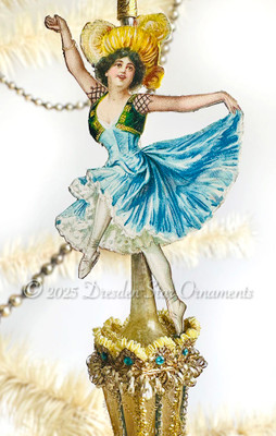 Graceful Ballerina Dancing on  Delicate Victorian Glass Umbrella