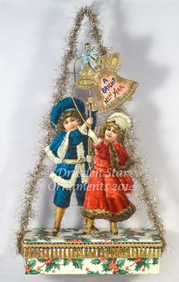 Reserved for Susan - Large Candy Container Ornament with Children Ringing Bells