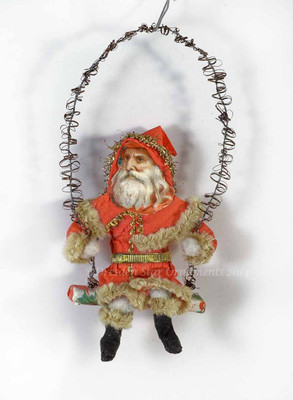 Life-Like Swinging Cotton Santa in Chenille-Lined Hooded Cloak