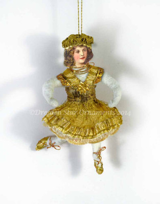 Dainty Cotton Dancer with Gold Ribbon Dress