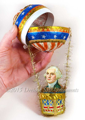 Deluxe George Washington All Paper And Fabric Hot Air Balloon Candy Container 