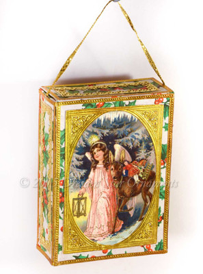 Beautiful Christ-Child and Deer on Gilded Holly Candy-Box  CC15007