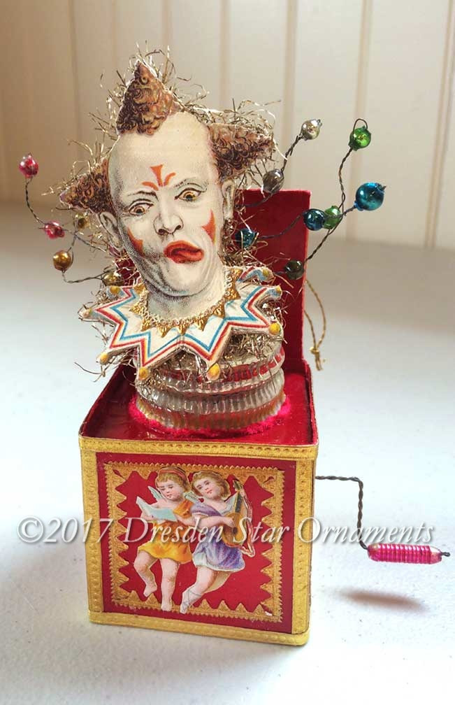 Reserved for Dennis Victorian Clown JackintheBox ornament