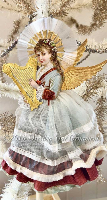 Paper Angel Wings - Embossed Gold Foil Die Cut Dresden Paper Wings