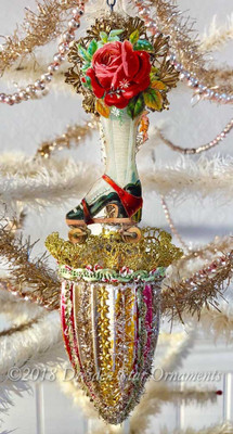 Victorian Lady’s Roller-Skate Shoe on Glass Umbrella-shaped Ornament