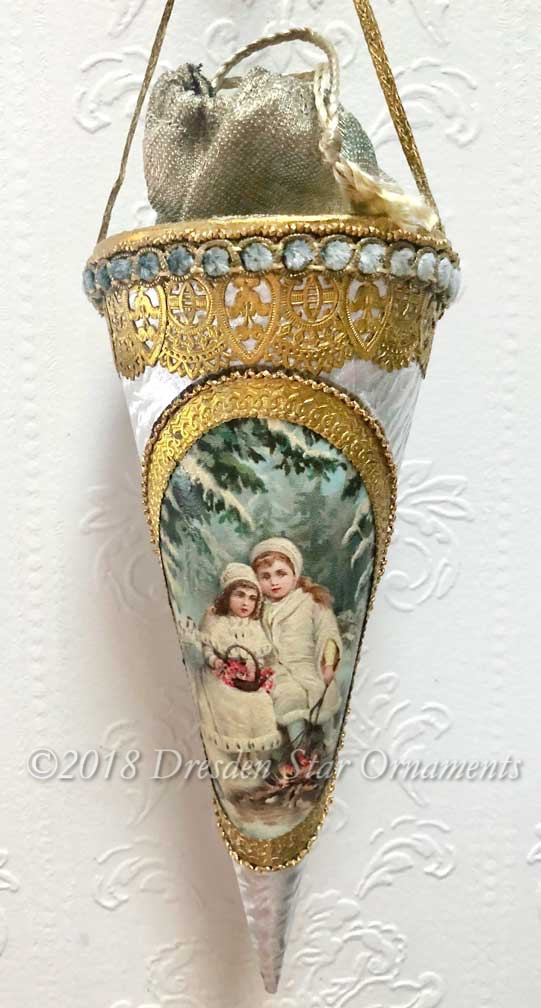2 Vintage Silver Gold Foil Candy Cone Cornucopia Container Christmas Ornament Christmas Trees Ornaments & Accents etna.com.pe 2 Vintage Silver Gold Foil Candy Cone Cornucopia Container Christmas Ornament Christmas Trees Ornaments & Accents etna.com.pe