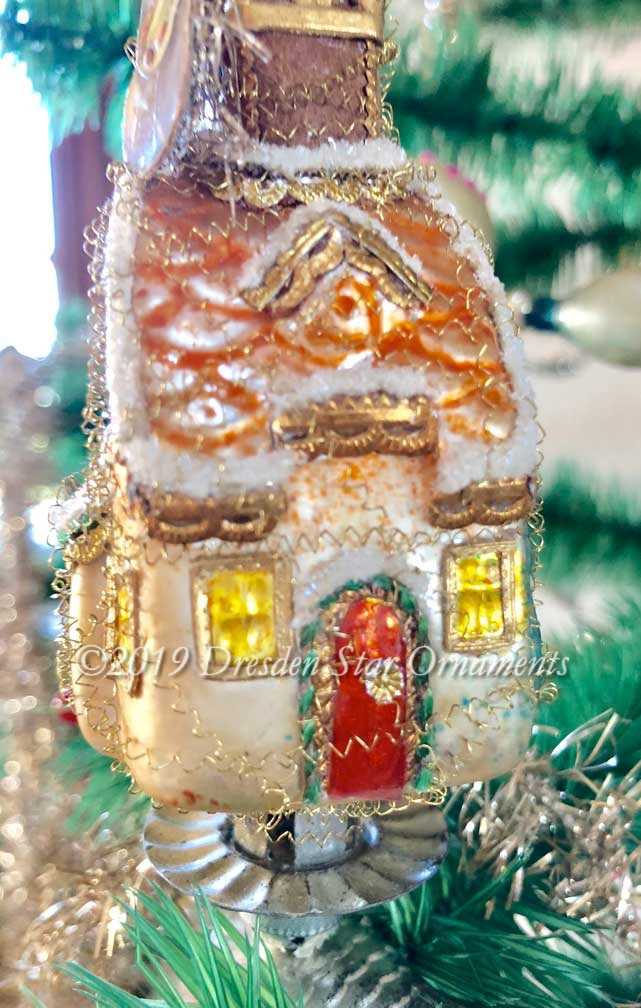 Santa on Deluxe Glass House Clip-On Ornament Decorated on All