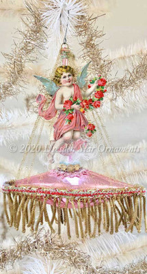 Angel with Garland of Roses on Gilded Pink Ship