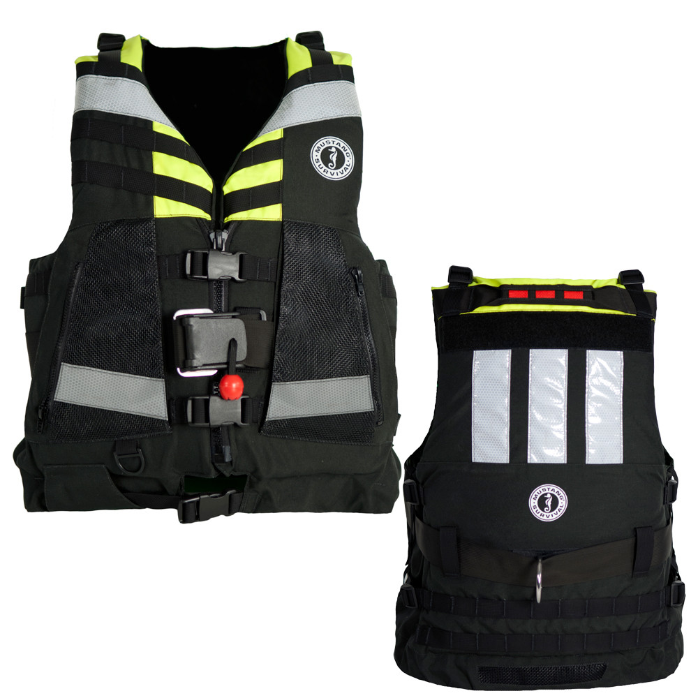 Mustang Universal Swift Water Rescue Vest, Type V SAR PFD fluorescent