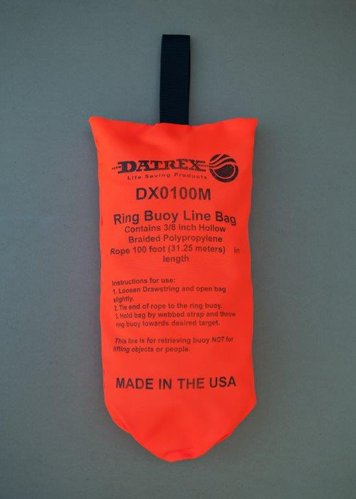 Datrex SOLAS Lifering 100' Throw Rope and Bag