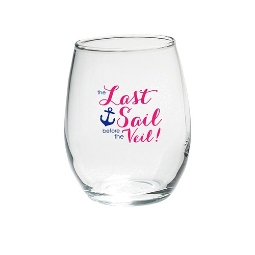 Last Sail Before the Veil 15 Ounce Stemless Wine Glasses {Set of 4}