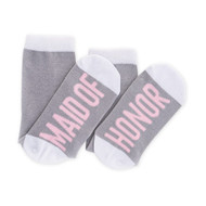 Maid of Honor Sock in Grey with White and Light Pink Accents
