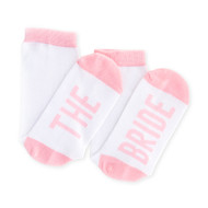 Bride Sock in White and Light Pink Accents